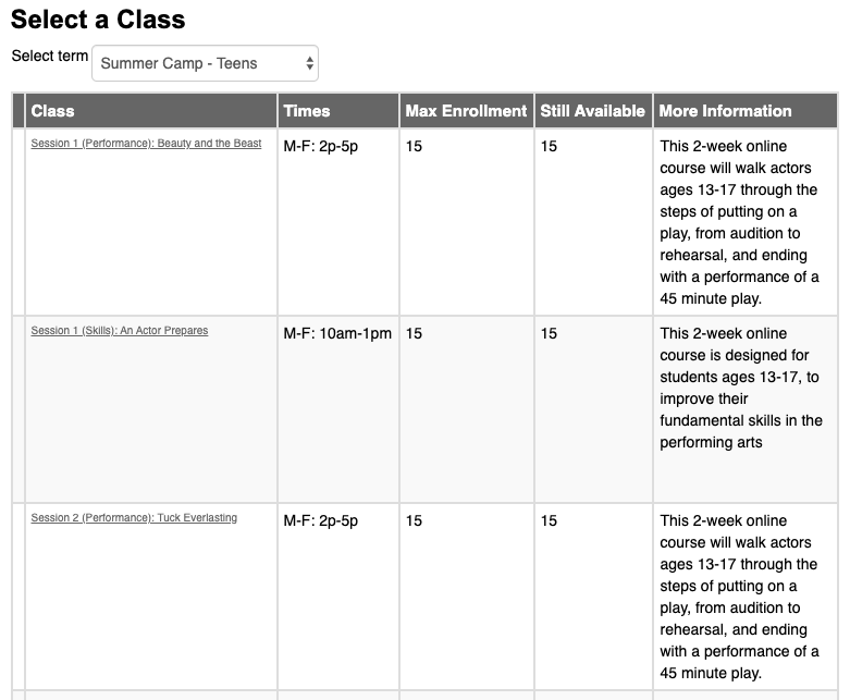 Teens Summer Camp - Shows & Skills