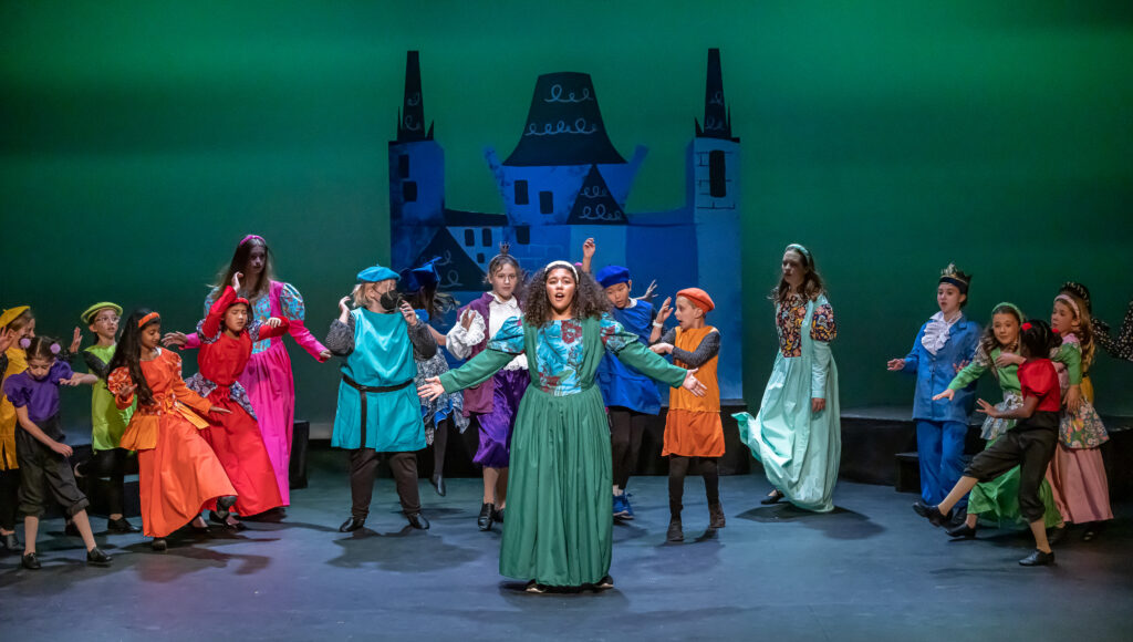 Once Upon a Mattress actors on stage